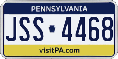 PA license plate JSS4468