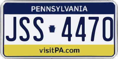 PA license plate JSS4470