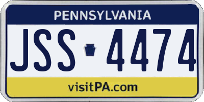 PA license plate JSS4474