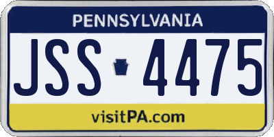 PA license plate JSS4475
