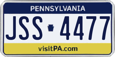 PA license plate JSS4477