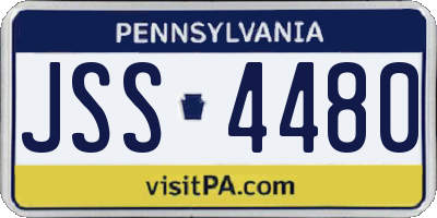 PA license plate JSS4480