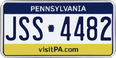 PA license plate JSS4482