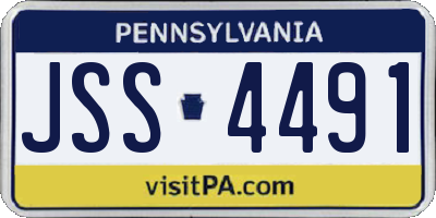PA license plate JSS4491