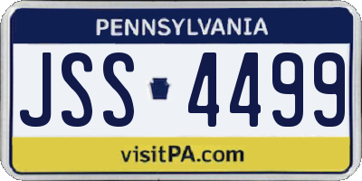 PA license plate JSS4499
