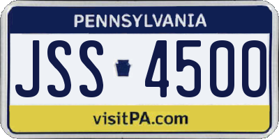 PA license plate JSS4500