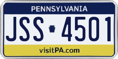 PA license plate JSS4501