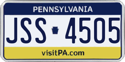 PA license plate JSS4505
