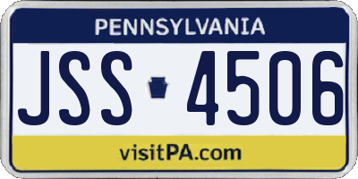 PA license plate JSS4506
