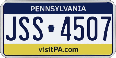 PA license plate JSS4507