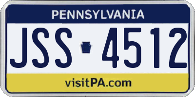 PA license plate JSS4512