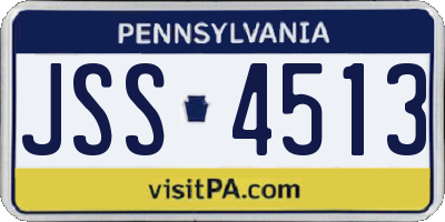 PA license plate JSS4513