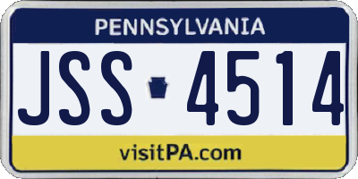 PA license plate JSS4514