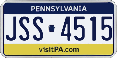 PA license plate JSS4515