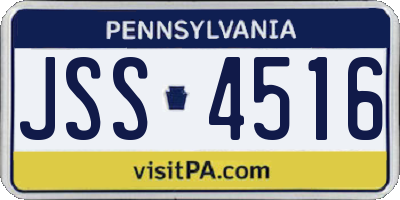 PA license plate JSS4516