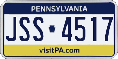 PA license plate JSS4517
