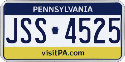 PA license plate JSS4525