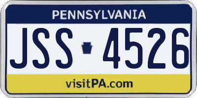 PA license plate JSS4526
