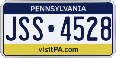 PA license plate JSS4528