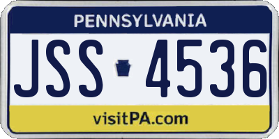 PA license plate JSS4536