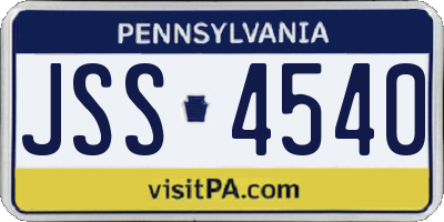 PA license plate JSS4540