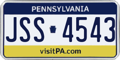 PA license plate JSS4543