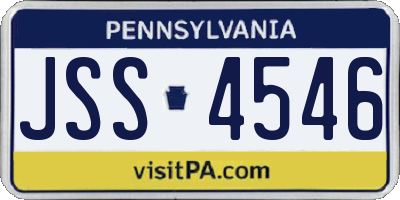 PA license plate JSS4546