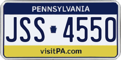 PA license plate JSS4550