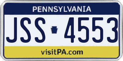 PA license plate JSS4553