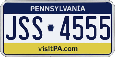 PA license plate JSS4555