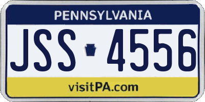 PA license plate JSS4556