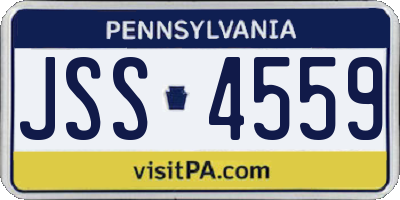 PA license plate JSS4559