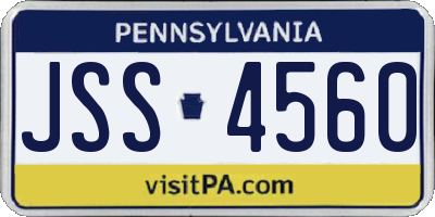 PA license plate JSS4560