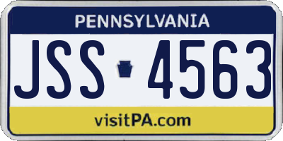 PA license plate JSS4563
