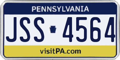PA license plate JSS4564