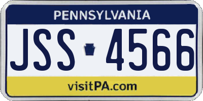 PA license plate JSS4566
