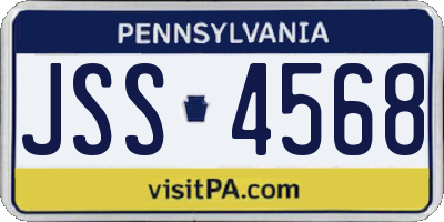 PA license plate JSS4568