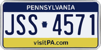 PA license plate JSS4571