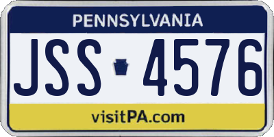 PA license plate JSS4576