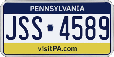 PA license plate JSS4589