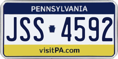 PA license plate JSS4592
