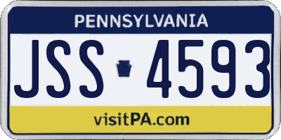 PA license plate JSS4593