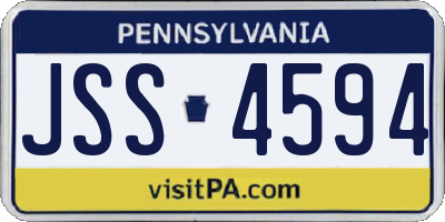 PA license plate JSS4594
