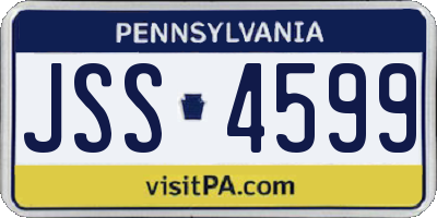PA license plate JSS4599
