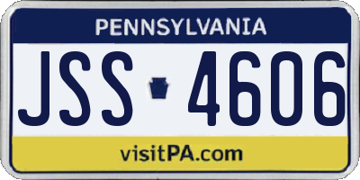 PA license plate JSS4606
