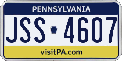 PA license plate JSS4607
