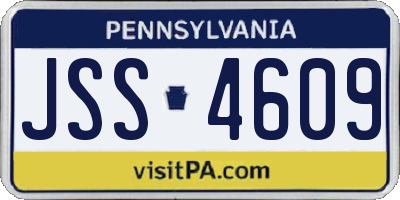 PA license plate JSS4609