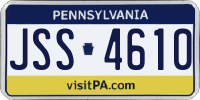 PA license plate JSS4610