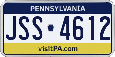 PA license plate JSS4612