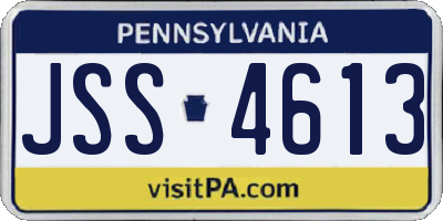 PA license plate JSS4613